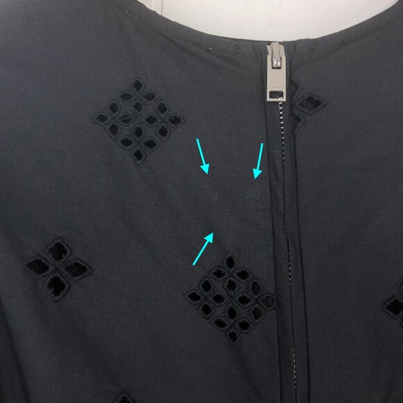 Ganni Broderie Anglaise Cropped Blouse Top Eyelet Embroidered Size XS * in Black - Picture 9 of 16